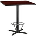 thumbnail image 1 of EMMA + OLIVER Scratch-Resistant/Foot Ring Pub Table, Mahogany, 1 of 2