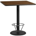 thumbnail image 1 of EMMA + OLIVER Scratch-Resistant/Foot Ring Pub Table, Walnut, 1 of 2