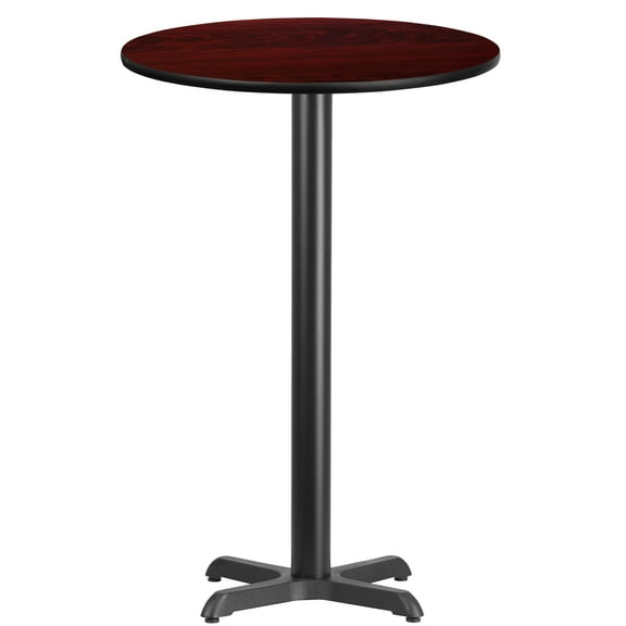EMMA + OLIVER Scratch-Resistant Round Pub Table, Mahogany