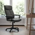 thumbnail image 1 of EMMA + OLIVER Soft Leather High Back Swivel Office Desk Chair with Arms, Black, 1 of 12