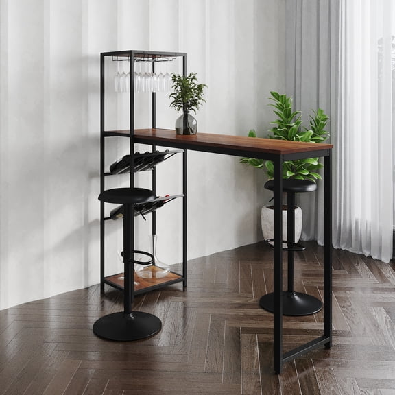 EMMA + OLIVER Storage Pub Table, Walnut