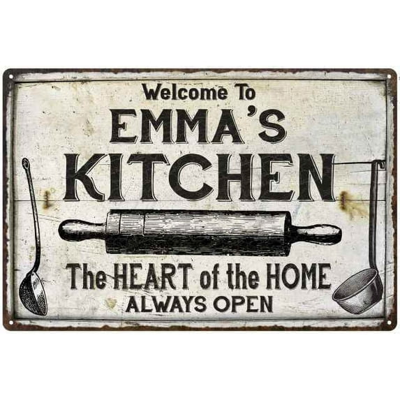 EMMA'S Kitchen Farmhouse Sign Gift Gift 12x18 Metal 112180033137