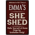 thumbnail image 1 of EMMA'S She Shed Red Sign Lady Cave 8 x 12 High Gloss Metal 208120088137, 1 of 1