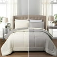 thumbnail image 1 of EMME Comforter Set King(90''x102'') 7-Pieces, Grey White Reversible Bedding Set with Sheets, Ultra Soft and Lightweight of Microfiber Filling Bed Set for All Season (King, Grey & White), 1 of 6