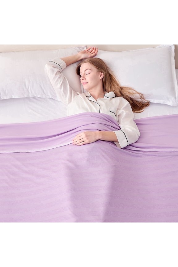 Cooling Throw Blanket,Arc-Chill Q-Max>0.5 With Double Sides, Lightweight Summer Blanket for Couch Sofa, Cold Bed Throws for Hot Sleepers,Keep Body Cool for Adults, Lavender Throw(50"x 70")