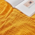 thumbnail image 1 of EMME Cotton Throw Blanket 100% Cotton Muslin Blanket for Couch Bed Breathable Lightweight Gauze Blankets (Mustard Yellow, 55"x75"), 1 of 6