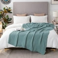 thumbnail image 1 of EMME Cotton Throw Blanket for Couch Soft Muslin Blankets 50"x60" Lightweight Breathable Blanket All Season Gauze Blanket, Teal, 1 of 8