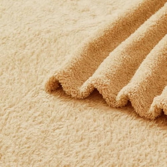 EMME Fluffy Soft Blanket Throw Size - 50"*60" Beige Warm Throw Blankets for Couch, Sofa, Chair, Bed, Camping, Picnic, Travel Lightweight Bed Blanket