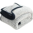 thumbnail image 1 of EMME Fuzzy Fleece Blanket Warm Large Queen Size Ultra Soft Sherpa Blanket Microfiber Cozy Blanket for Bed Couch Sofa Lightweight Reversible Thick Blanket (Navy, 60"x80"), 1 of 8