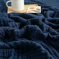 thumbnail image 1 of EMME Muslin Blanket 100% Cotton Throw Blankets for Couch 6-Layer Breathable Gauze Blanket All Season Soft and Lightweight Pre-Washed Cotton Blanket (Navy, 55"x75"), 1 of 6