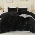 thumbnail image 1 of EMME Plush Shaggy Duvet Cover Set King Size 3 Pieces Luxury Fuzzy Comforter Cover Set, Soft Faux Fur Fluffy Winter Bedding Set (Black, King ), 1 of 1