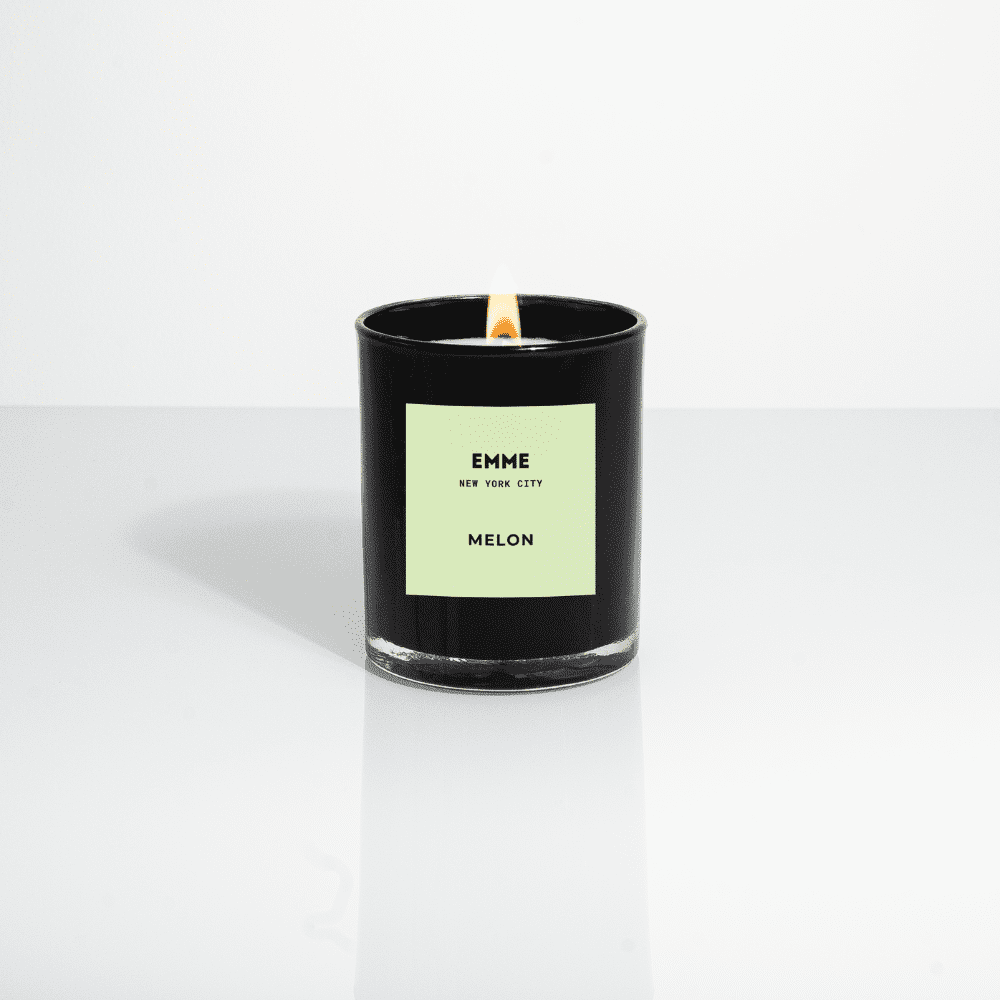 Melon Scented Black Soy Candle Jar with Cotton Wick