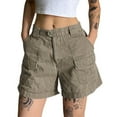thumbnail image 1 of EMMIOL Women's Mid Waist Cargo Shorts Elastic Waist Casual Summer Cotton Shorts with Pockets, 1 of 7