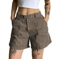 thumbnail image 1 of EMMIOL Women's Mid Waist Cargo Shorts Elastic Waist Casual Summer Cotton Shorts with Pockets, 1 of 7