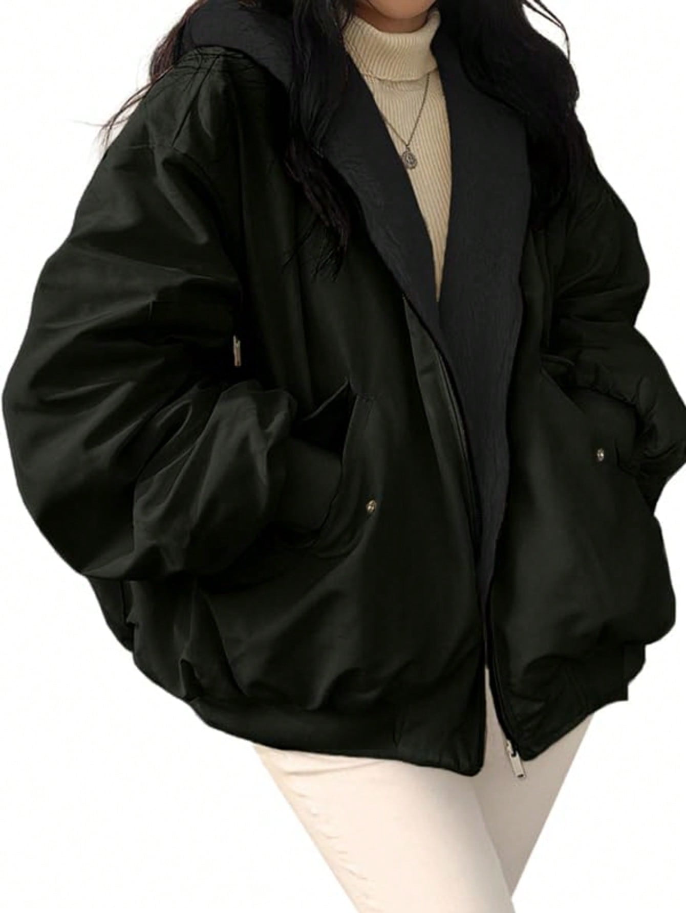 EMMIOL Christmas Women's Y2K Reversible Oversize Fleece Hooded