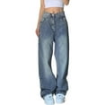 thumbnail image 1 of EMMIOL Women's Y2K Wide Leg Jeans Mid Rise Stretch Denim Pants 90s Vintage Baggy Boyfriend Relaxed Fit Jeans, 1 of 10