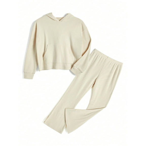 EMMIOL Girls' Clothing Sets 2 Piece Hoodie Long Sleeve Shirts Bell Bottom Cute 2026 Spring Outfits Sweatsuits