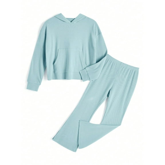 EMMIOL Girls' Clothing Sets 2 Piece Hoodie Long Sleeve Shirts Bell Bottom Cute 2026 Spring Outfits Sweatsuits