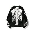 thumbnail image 1 of EMMIOL Skeleton Graphic Fall Sweater for Women Y2K Retro Black Long Sleeve Chunky Knit Pullover with Bone Print, 1 of 7