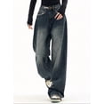 thumbnail image 1 of EMMIOL Women's Y2K Barrel Baggy Jeans Stretch High Waist Wide Leg Jeans Vintage Boyfriend Denim Pants, 1 of 7