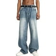 thumbnail image 1 of EMMIOL Men's Wide Leg Jeans Y2K Vintage Relaxed Fit Jeans with Distressed Details Hip Hop Streetwear, 1 of 6