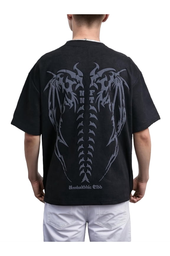 Men's Y2K Baggy Graphic Tees Oversized Crew Neck Short Sleeve Streetwear Tops Summer 2026