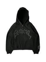 EMMIOL Women's and Men's Y2K Street Oversized Black Hoodie with Gothic Graphic, Roomy Hood & Side Pockets