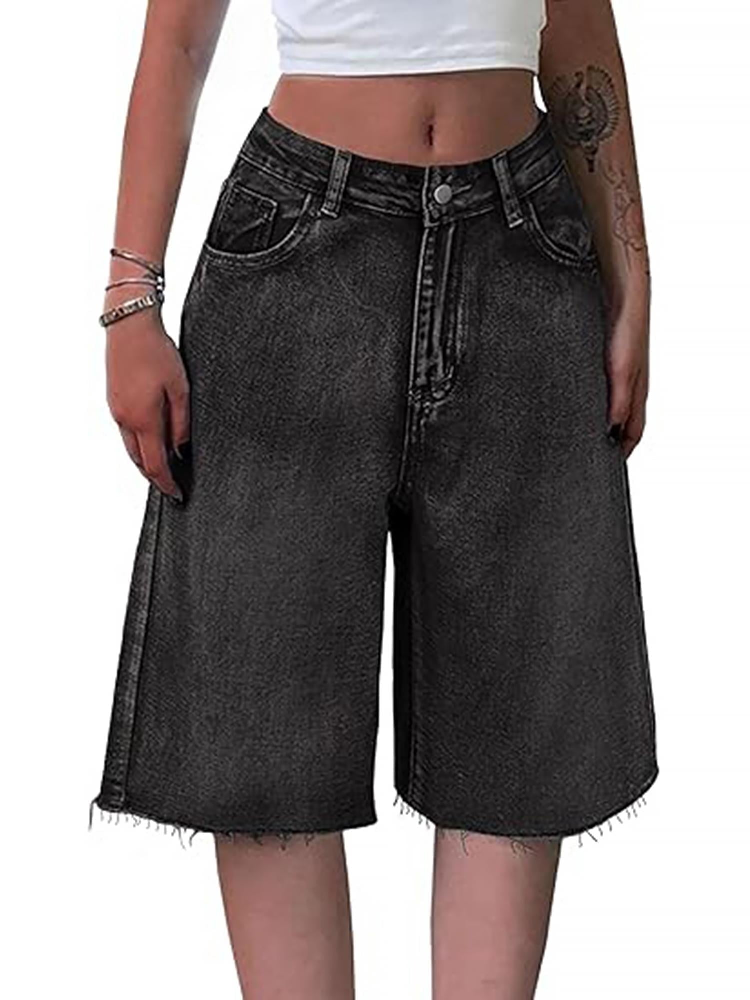 Y2k wide-leg women's jean shorts