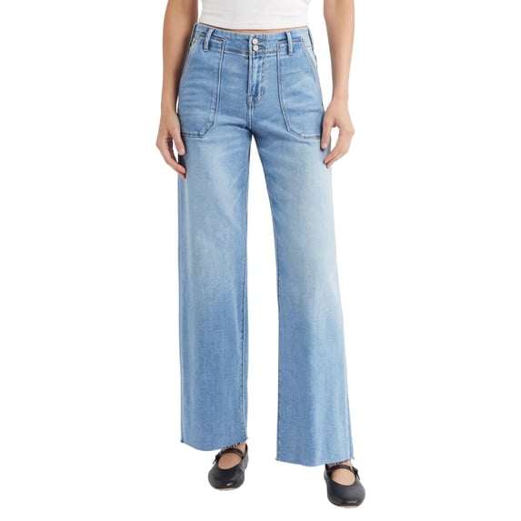 EMMIOL Women's Baggy Boyfriend Jeans Y2K Trendy Stretchy Mid Rise Wide Leg Loose Fit High Waisted