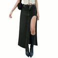 thumbnail image 1 of EMMIOL Women's Denim Maxi Skirt Side Slit High Waisted Sexy Long Jean Skirt 2026 Trendy Casual Going Out Bottoms, 1 of 5