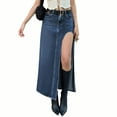 thumbnail image 1 of EMMIOL Women's Denim Maxi Skirt Side Slit High Waisted Sexy Long Jean Skirt 2026 Trendy Casual Going Out Bottoms, 1 of 5