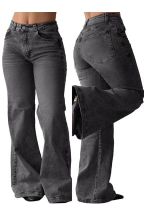 Women's High Waist Slim Fit Flare Jeans Y2K 90s Bell Bottoms Vintage Washed Denim for Casual,Streetwear