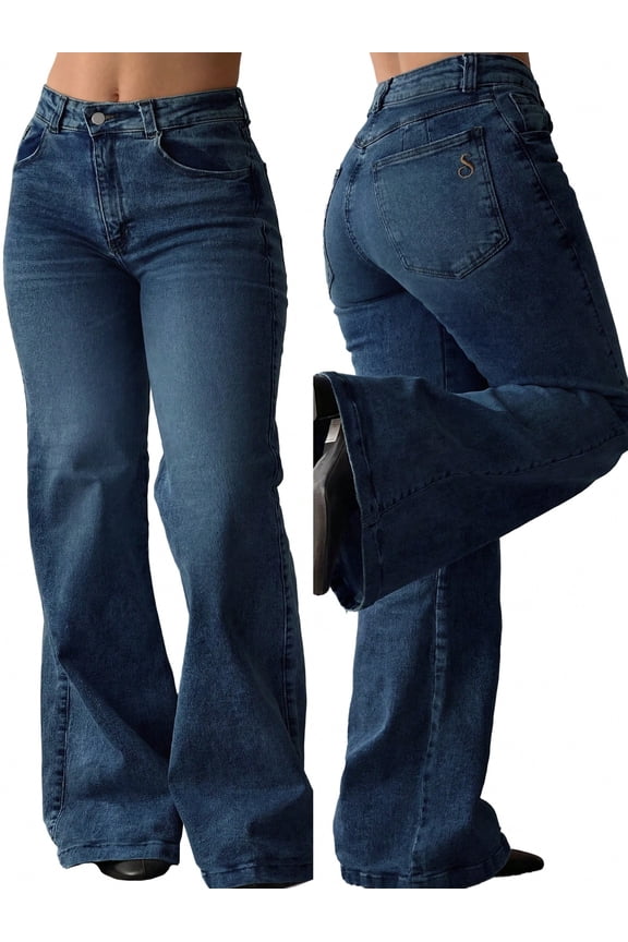 Women's High Waist Slim Fit Flare Jeans Y2K 90s Bell Bottoms Vintage Washed Denim for Casual,Streetwear