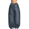 thumbnail image 1 of EMMIOL Women's Hip Hop Baggy Jeans Wide Leg Mid-Low Waist Jeans Loose Boyfriends Pants 90s Vintage Denim Pants, 1 of 7