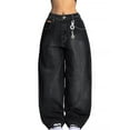 thumbnail image 1 of EMMIOL Women's Baggy Barrel Jeans Y2K Vintage Wide Leg Jeans Mid Waist 90s Hip Hop Boyfriend Fit Denim Pants, 1 of 6