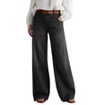 thumbnail image 1 of EMMIOL Women's Mid High Rise Wide Leg Baggy Jeans Y2K Boyfriend Denim Pants with Pockets, 1 of 7