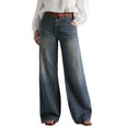 thumbnail image 1 of EMMIOL Women's Mid High Rise Wide Leg Baggy Jeans Y2K Boyfriend Denim Pants with Pockets, 1 of 7