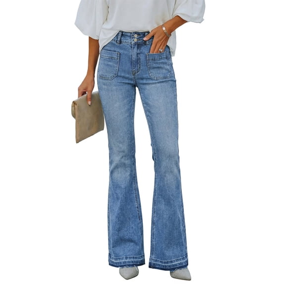 EMMIOL Women's Mid High Waisted Flare Bootcut Jeans Tummy Control Denim Pants with Front Pockets 2026