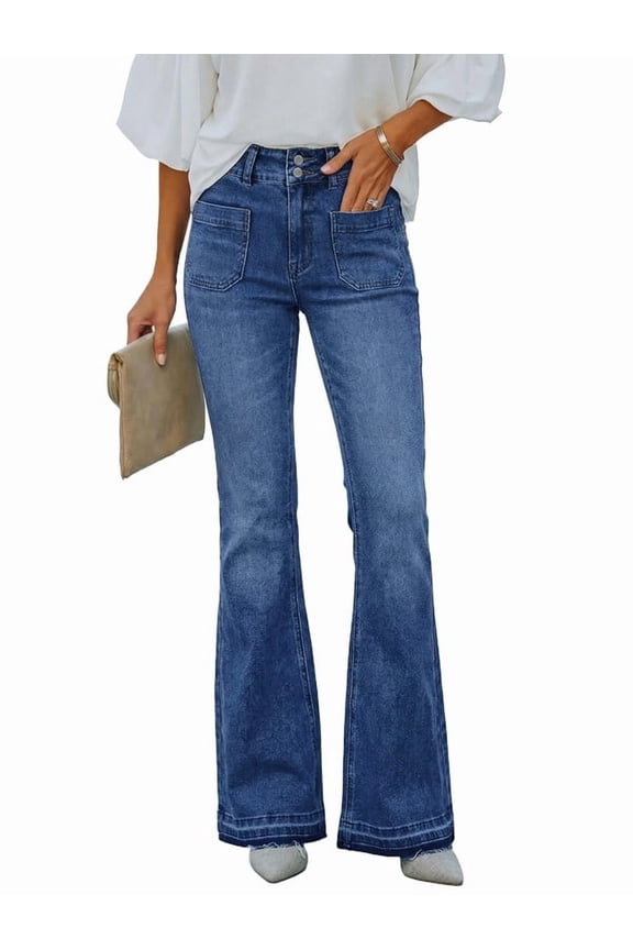 EMMIOL Women's Mid High Waisted Flare Bootcut Jeans Tummy Control Denim Pants with Front Pockets 2026
