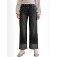 thumbnail image 1 of EMMIOL Women's Mid Rise Boyfriend Patchwork Straight & Wide Leg Denim Pants Trendy 2026 Jeans, 1 of 6