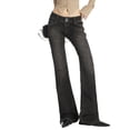 thumbnail image 1 of EMMIOL Women's Mid Rise Flared Bell Bottom Stretch Wide Leg Jeans Y2K 90s Boyfriends Denim Pants, 1 of 5