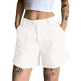 thumbnail image 1 of EMMIOL Women's Mid Waist Cargo Shorts Elastic Waist Casual Summer Cotton Shorts with Pockets, 1 of 6