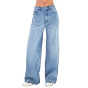EMMIOL Womens Vintage Y2K Wide Leg Jeans 90s Baggy Boyfriend Style Denim Pants,High Rise Loose Fit Jeans