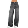 thumbnail image 1 of EMMIOL Women's Vintage Y2K Wide Leg Jeans 90s Baggy Boyfriend Style Denim Pants,Low Rise Loose Fit Jeans, 1 of 7