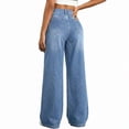 thumbnail image 1 of EMMIOL Women's Wide Leg Baggy Jeans Mid Rise Butt Lifting Stretchy Denim Pants Back Patchwork Boyfriend Jeans, 1 of 6
