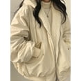 thumbnail image 1 of EMMIOL Christmas Women's Y2K Reversible Oversize Fleece Hooded Jacket Sherpa Lined Long Sleeve Zip-Up Puffer Jacket,2025 Winter Warm Coat, 1 of 5
