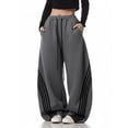 thumbnail image 1 of EMMIOL Women's Y2K Striped Baggy Sweatpants, High Waisted Wide Leg Casual Joggers with Drawstring Waist and Cuffs, 1 of 8