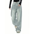 thumbnail image 1 of EMMIOL Women's Y2K Barrel Baggy Jeans Stretch High Waist Wide Leg Jeans Vintage Boyfriend Denim Pants, 1 of 8