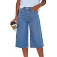 thumbnail image 1 of EMMIOL Women's High Waisted Baggy Denim Bermuda Shorts - Y2K Wide Leg Casual Trendy Streetwear Summer Shorts, 1 of 5