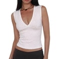 thumbnail image 1 of EMMIOL Women's Deep V-Neck Crop Tank Top Stretchy Sleeveless Going Out Top Fall Y2K Style, 1 of 6